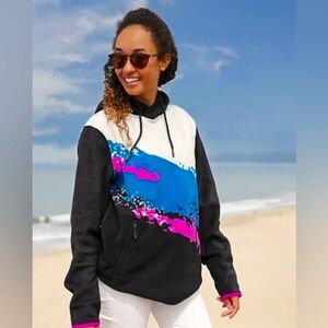 Chubbies Pink and Black Color-Block Sweater